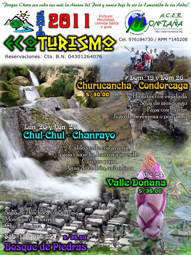 Junio de Turismo en Chota y Ecocultura Montaña
